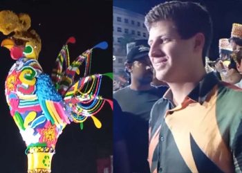 Prefeito João Campos destaca importância do Galo da Madrugada — Foto: Genival Paparazzi