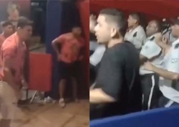 Foliões entraram em confronto com seguranças do evento