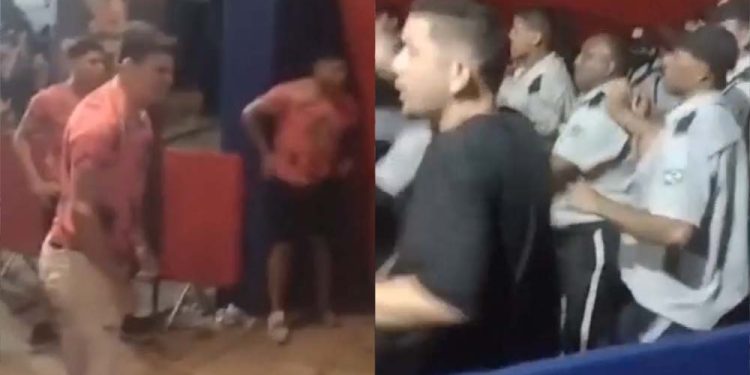Foliões entraram em confronto com seguranças do evento