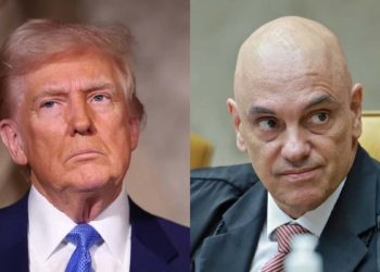 O presidente dos EUA, Donald Trump, e o ministro do STF, Alexandre de Moraes