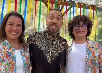 Em vídeo no seu Instagram, governadora e seu filho posaram ao lado do influenciador