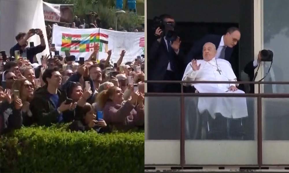 Papa Francisco faz aparição na janela do hospital e tem alta