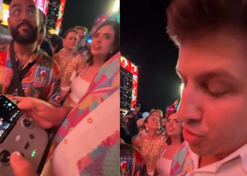 Prefeito João Campos postou vídeo pilotando drone sobre o Marco Zero