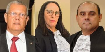 Os desembargadores Eudes dos Prazeres França, Daisy Maria de Andrade Costa e Cláudio Jean Virgínio (Da esq. para dir.)