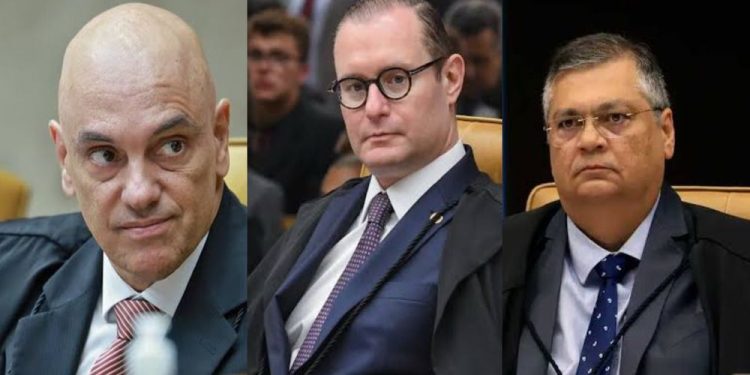 Alexandre de Moraes, Cristiano Zanin e Flávio Dino (Esq. p/ dir)