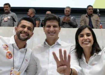 Caio França, João Campos e Tábata Amaral (Da esq. p. dir.)