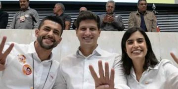 Caio França, João Campos e Tábata Amaral (Da esq. p. dir.)