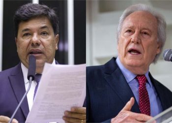 O deputado Mendonça Filho e o ministro Ricardo Lewandowski (esq. p/ dir.)