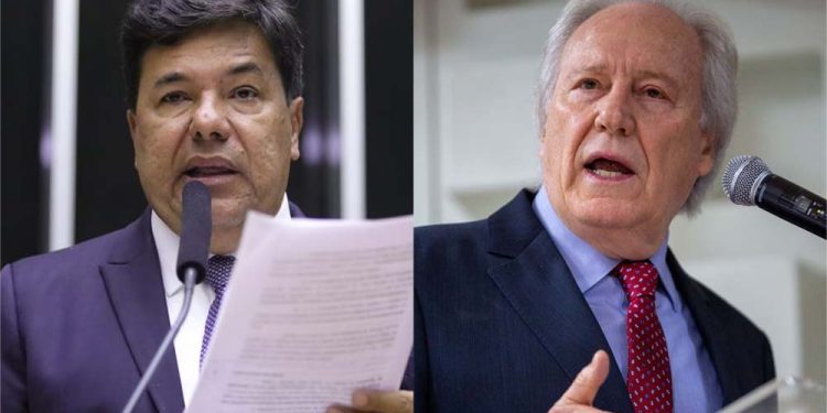 O deputado Mendonça Filho e o ministro Ricardo Lewandowski (esq. p/ dir.)