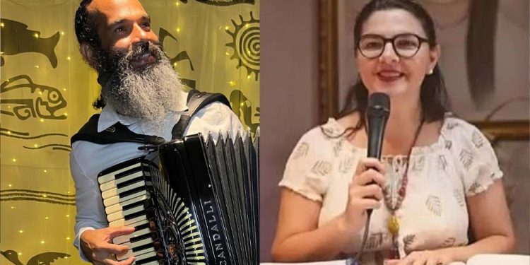 A médium Maira Rocha e o sanfoneiro Cezzinha são atrações da Casa Espírita Mãe Gertrudes