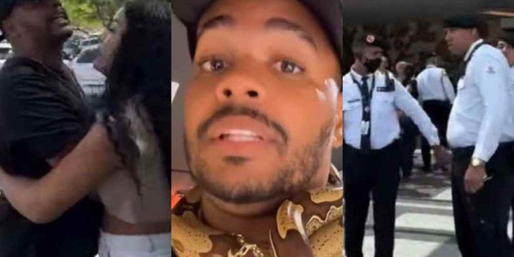 Influenciador tenta entrar com cobra de estimação em shopping e acaba detido