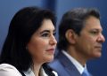 Simone Tebet e Fernando Haddad devem anunciar medidas de ajuste fiscal.