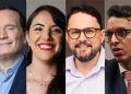 Roberto Cabrini, Juliana Dal Piva, Guilherme Cavalcanti e Lucas Mourão (esq. para dir.)