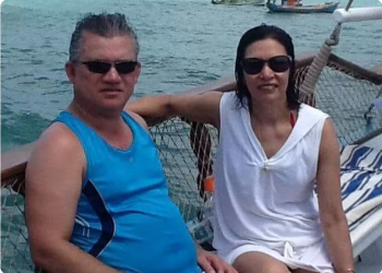 Denirson Paes e a esposa, Jussara Paes — Foto: Reprodução/Facebook