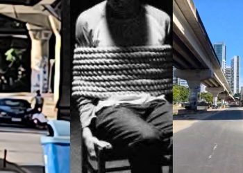 Imagem mostra a BMW do empresário sequestrado no local do crime.