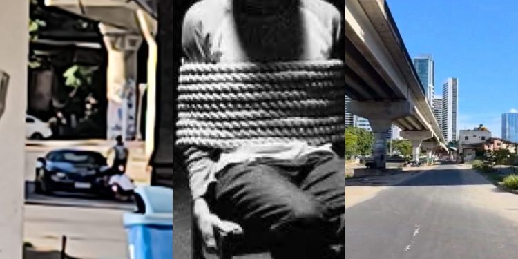 Imagem mostra a BMW do empresário sequestrado no local do crime.