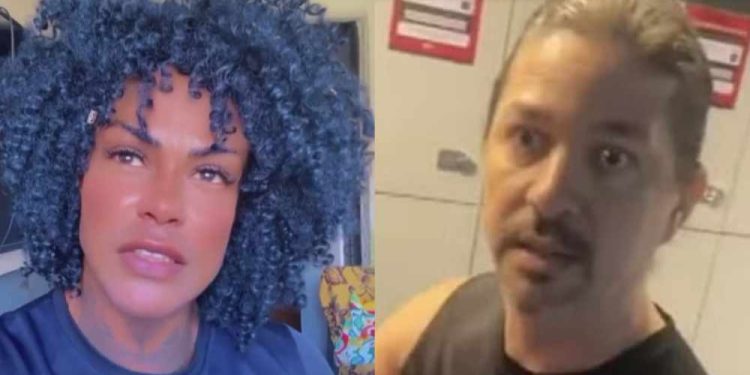 A personal trainer Kely Moraes e o suspeito de a impedir de entrar em banheiro de academia