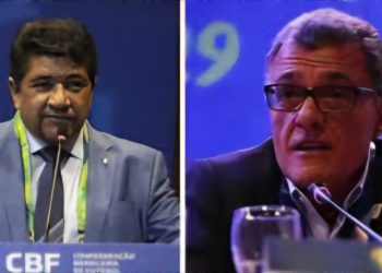 Presidente afastado Edinaldo Rodrigues e o interino Fernando Sarney