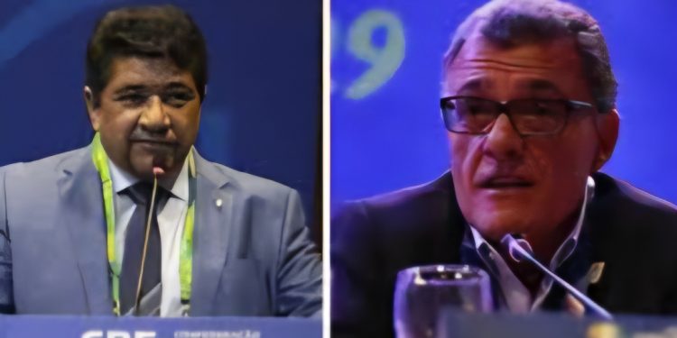 Presidente afastado Edinaldo Rodrigues e o interino Fernando Sarney