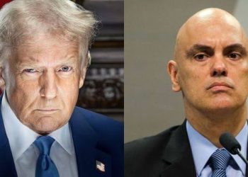 O presidente dos EUA, Donald Trump, e o ministro do STF, Alexandre de Moraes