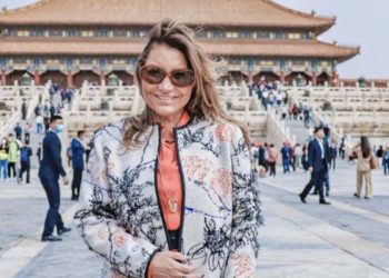 Janja durante visita à Cidade Proibida em Pequim, na China.