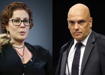 Carla Zambelli e o ministro Alexandre de Moraes (STF)