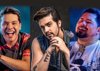 Wesley Safadão, Luan Santana e Raí (esq. p/ dir.)