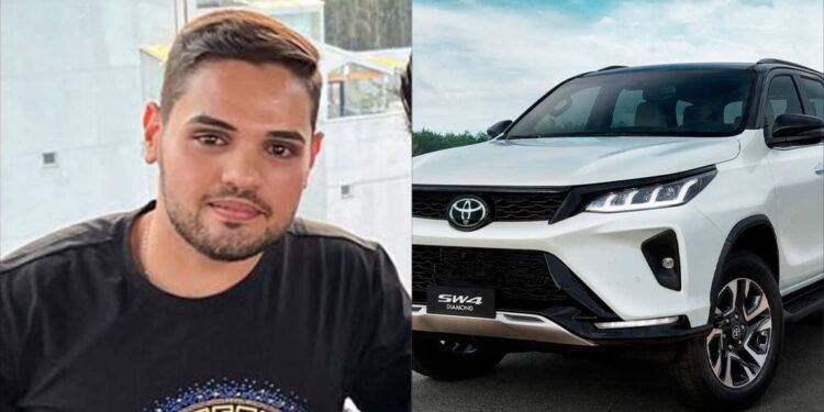Erlan Oliveira foi arrancado de uma caminhonete Toyota Hilux SW4