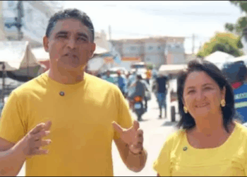 Prefeito eleito de Custódia, Manoel Messias, e a vice, Anne Lúcia.