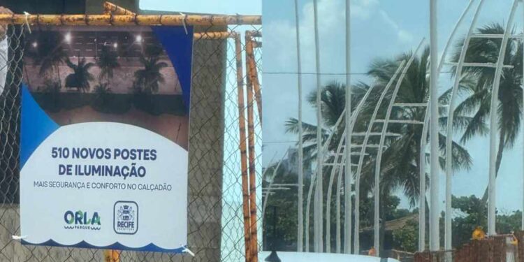 Excesso de postes na orla do Recife gera polêmica e questionamentos