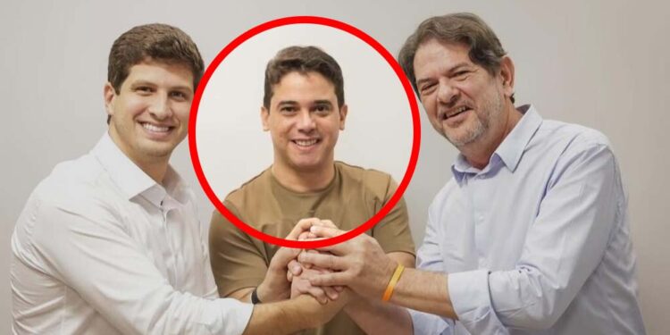 Júnior Mano (em destaque), ao lado de João Campos e Cid Gomes