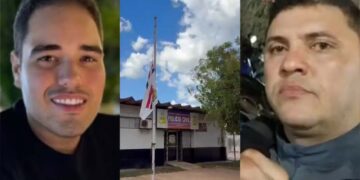 Prefeito João Vitor Xavier e o PM Geidson Thiago da Silva