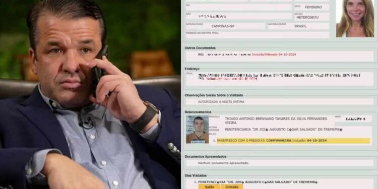 Thiago Brennand recebe visitas de 'companheira' e familiares em Tremembé