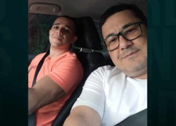 Maxuell Fernandes e o superintendente o padre Claudionor Alves de Lima