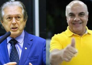 Deputado Luciano Bivar (esq.) e o presidente do Sport, Yuri Romão