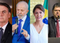 Bolsonaro (PL), Lula (PT), Michelle (PL) e Tarcísio (Republicanos)