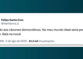 Felipe Santa Cruz defendeu "bala na nuca" de Bolsonaro.