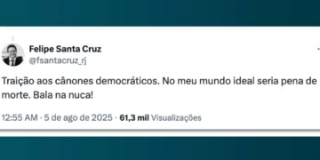 Felipe Santa Cruz defendeu "bala na nuca" de Bolsonaro.
