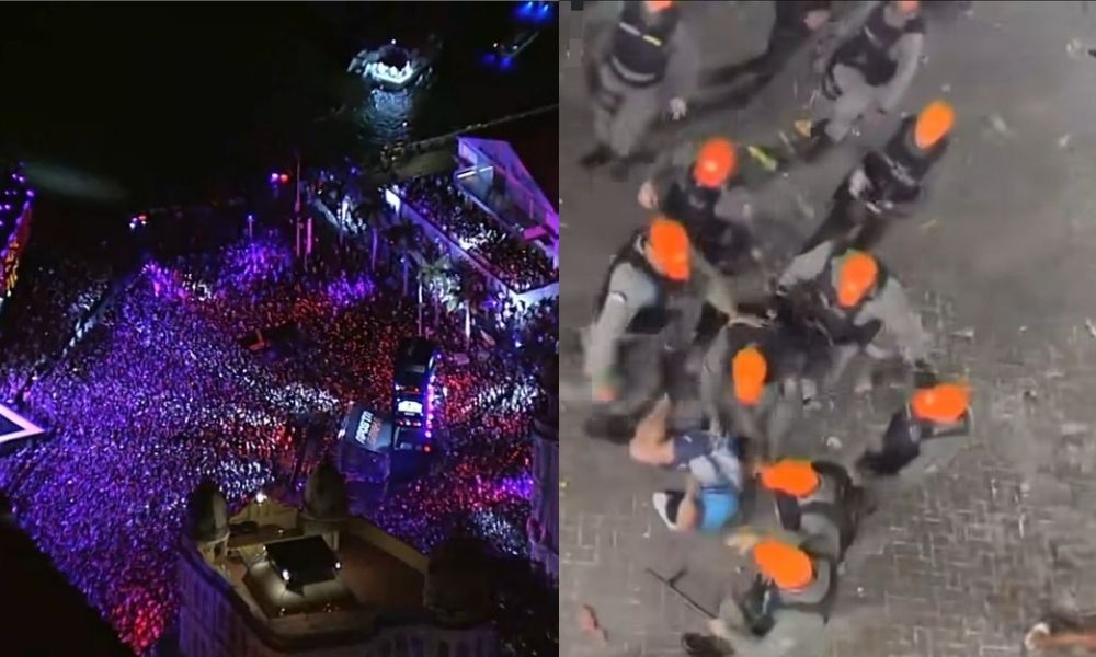 Policiais agem com violência contra jovem durante show no Marco Zero