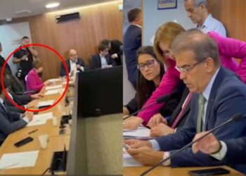 Jornalista Terezinha Nunes (de rosa) durante sessão da Alepe