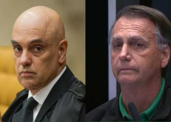 O ministro Alexandre de Moraes (STF) e o ex-presidente Jair Bolsonaro (PL)
