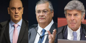 Alexandre de Moraes, Flávio Dino, Luiz Fuz (esq. p/ dir.)