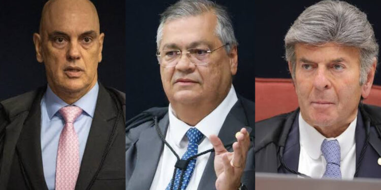 Alexandre de Moraes, Flávio Dino, Luiz Fuz (esq. p/ dir.)