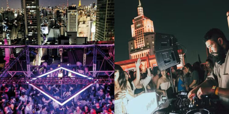 No topo do Martinelli, um DJ anima a pista