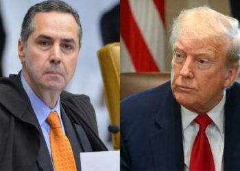 Roberto Barroso e Donald Trump (esq. p/ dir.)