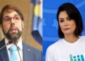 Vereador Paulo Muniz e Michelle Bolsonaro (esq. p/ dir.)