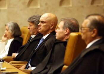 Ministros durante sessão no Supremo Tribunal Federal (STF