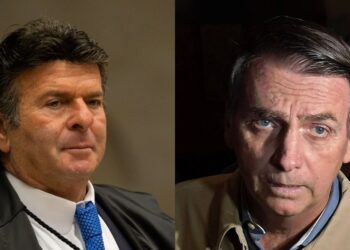 O Ministro do STF, Luiz Fux, e o ex-presidente Bolsonaro.