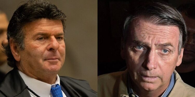 O Ministro do STF, Luiz Fux, e o ex-presidente Bolsonaro.