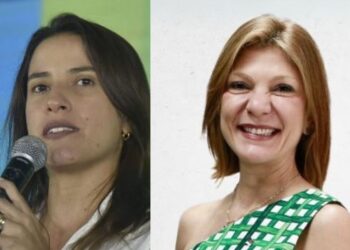 A governadora Raquel Lyra (PSB) e a secretária da Controladoria-Geral do Estado, Érika Laces